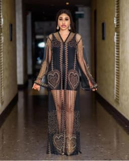 Dress Mesh Fabric Rhinestone Decoration + Sling Sexy Fashion Luxury Robe