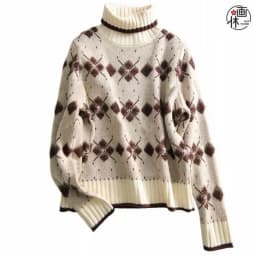 Delicate jacquard knit women's 2021 winter new loose turtleneck temperament versatile warm sweater loose