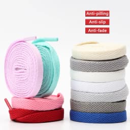 Flat Shoelaces for Sneakers Classic White Black Shoe Laces Canvas Basketball Casual Tennis Shoelace for 36 Colors Women Man
