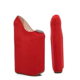 SDTRFT Ultra High-Heeled 30cm Wedges College Girl Diamond Pumps 20cm Platform Women Round Toe Lace Cosplay Lolita Sweet Shoes