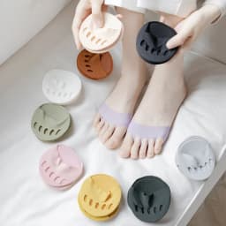 Five Toes Forefoot Ice Silk Invisible Socks Inserts Pads for Women High Heels Half Insoles Foot Pain Care Summer Thin Breathable