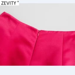ZEVITY New Women High Street Pleats Design Bermuda Shorts Lady Zipper Fly Hot Shorts Chic Pantalone Cortos P1265