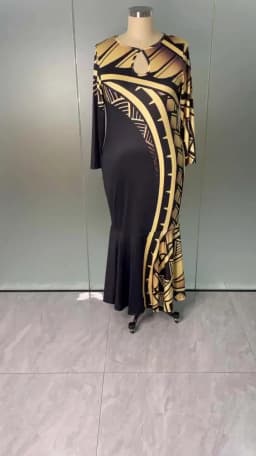 New Maxi Bodycon Fishtail Mermaid Dresses Wholesale Price Polynesian Tribal Ethnic Style Ladies Long Evening Dresses