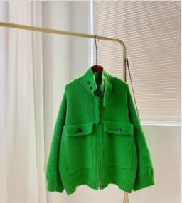 Women Fashion Oversized Jacket Women Girl Fall Winter Full Sleeve Knitted sweaters Jacket Stand Neck Basic Knitwear Short Coats