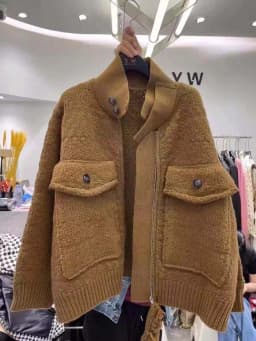 Women Fashion Oversized Jacket Women Girl Fall Winter Full Sleeve Knitted sweaters Jacket Stand Neck Basic Knitwear Short Coats