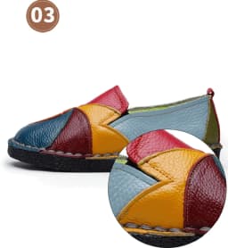 Designer Patches Ballet Flats Woman Luxury Vintage Shoes Big Size 42 Women's Genuine Leather Driver Moccasin Mom Rainbow Loafers