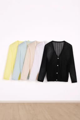 Summer Cardigan Women V-neck Female Korean Fashion Style Long Sleeve Top Cropped Girls Knitted Ladies Sweaters Women's Coat Cute
