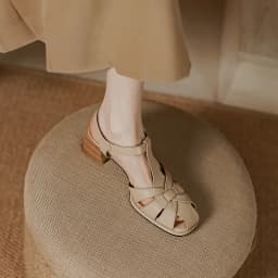 MoonMeek 2022 Size 34-42 New Genuine Leather Sandals Woman Rome Square Med Heels Shoes Solid Ladies Dress Shoes