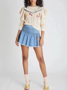 GypsyLady Knitted Vintage Boho Sweater Pullover Ruffles Applique Hollow Out Women Sweaters Autumn Casual Chic Ladies Jumpers Top