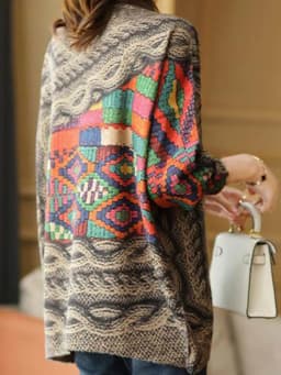 Amax luluE Fall Fashion Turtleneck Sweaters Womens Loose Casual Printed Knitted Pullover Clothes Vintage Luxury Jumpers Knitwear