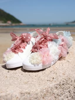 Women's Canvas Shoes Lady's Non-Slip Soft Fashion Casual Shoes Four Seasons White Flat Hand-Made Designer 3D Flower 35-44