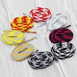 Coolstring Replacement Laces for Samba & German Trainer WB Sneakers Boots 8mm Flat Single-Layer Two-Tone Polyester Shoelaces
