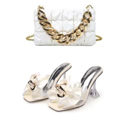 2026 New Style Designer Luxury Ladies Slippers Shoes Bag Set High Quality Women Pumps Chain Sandals Shoes Purse Set Black Heels