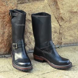 EB999 RockCanRoll Men's Genuine Italian Cow Leather Footwear Cowhide Top Quality Goodyear Welted Trooper Engineer Boots