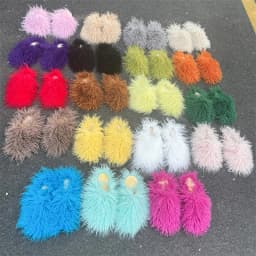 New Design Flat Bottom Fluffy Fuzzy Shoes Long Sheepskin Slide Women Faux Mongolian Fur Slippers y2k Winter Fashion Warm Shoes