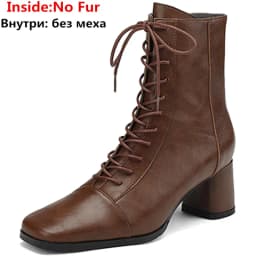 ASUMER 2024 New Zipper Thick High Heels Shoes Narrow Band Genuine Leather Boots Woman Winter Autumn Ladies Ankle Boots