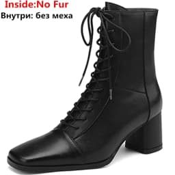 ASUMER 2024 New Zipper Thick High Heels Shoes Narrow Band Genuine Leather Boots Woman Winter Autumn Ladies Ankle Boots