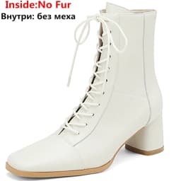 ASUMER 2024 New Zipper Thick High Heels Shoes Narrow Band Genuine Leather Boots Woman Winter Autumn Ladies Ankle Boots