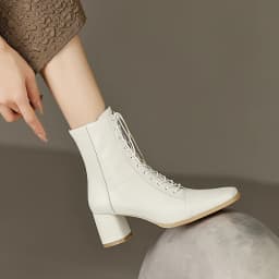 ASUMER 2024 New Zipper Thick High Heels Shoes Narrow Band Genuine Leather Boots Woman Winter Autumn Ladies Ankle Boots