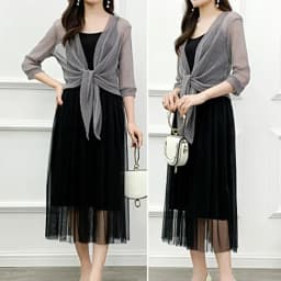 Women's Sheer Glitter Lace-up Cardigan Lightweight Jacket Half Sleeve Summer See-through Loose Blouse Women