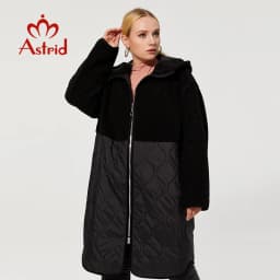 Astrid 2022 winter jacket Hooded long plus size parkas women's winter jackets faux Fur tops Fashion stitching coat women AM-7542