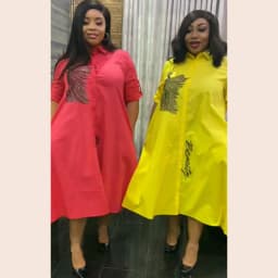 African Mom Dress Ethnic Costume Shirt Style Dress Diamonds Decoration