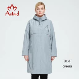 Astrid 2022 Autumn Women's Trench Coat Women Jacket zipper Hooded Outerwear Female Fashion Loose Long Bright Solid Windbreaker