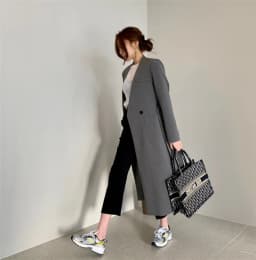 LMQ NEW 2020 new Fashion Casual Simple Classic Slim long suit coat Chic Business Jacket windbreaker suit collar office lady coat