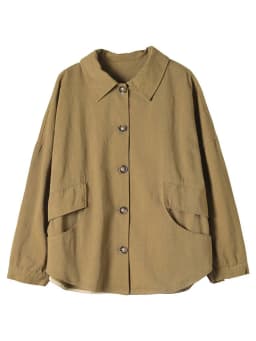 Amax LuluE Autumn 2025 Outerwear Womens Khaki Korean Style Vintage Jacket Basic Lady Casual Coat Button Harajuku Loose Clothing