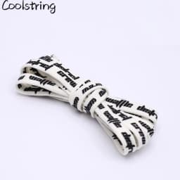 Double-sided Screen Printing Waffle District Crew Laces Beige Black Authentic Sports Shoelace Clothing Accessories