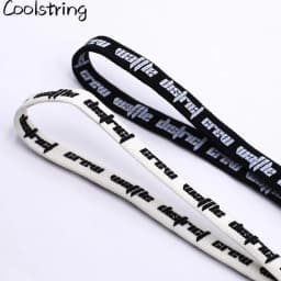 Double-sided Screen Printing Waffle District Crew Laces Beige Black Authentic Sports Shoelace Clothing Accessories