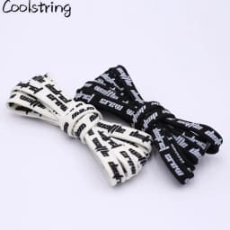 Double-sided Screen Printing Waffle District Crew Laces Beige Black Authentic Sports Shoelace Clothing Accessories