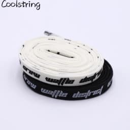 Double-sided Screen Printing Waffle District Crew Laces Beige Black Authentic Sports Shoelace Clothing Accessories