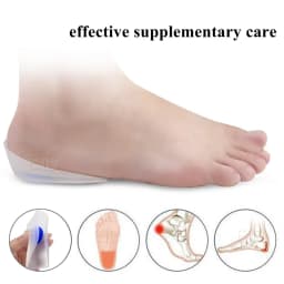 Silicone Gel Heel Pad for Plantar Fasciitis Pain Relief Shock Absorption Foot Care Insert Insole Height Increase Cushion Unisex