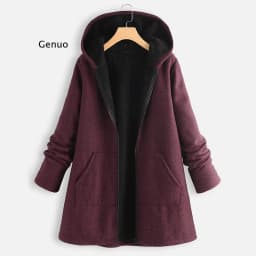 Autumn and Winter New Style Solid Color Coat Mid-Long Women's Warm Jacket Women