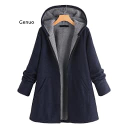 Autumn and Winter New Style Solid Color Coat Mid-Long Women's Warm Jacket Women