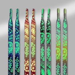 1 Pair Luminous Shoelaces for Sneakers Flat Splash-ink Shoe Laces Fluorescent Glowing Running Boot Shoelace Cool Shoestrings New
