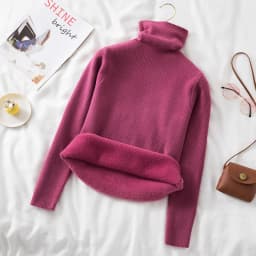 High-Quality Winter Plus Velvet Turtleneck Sweater Women Warm Slim Long Sleeve Elastic Knitted Pullovers Korean Knitwear Sweater