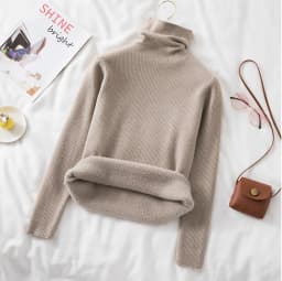 High-Quality Winter Plus Velvet Turtleneck Sweater Women Warm Slim Long Sleeve Elastic Knitted Pullovers Korean Knitwear Sweater