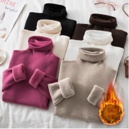 High-Quality Winter Plus Velvet Turtleneck Sweater Women Warm Slim Long Sleeve Elastic Knitted Pullovers Korean Knitwear Sweater