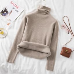 High-Quality Winter Plus Velvet Turtleneck Sweater Women Warm Slim Long Sleeve Elastic Knitted Pullovers Korean Knitwear Sweater