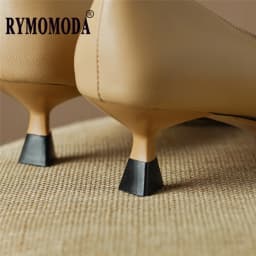 Pumps Shoes Women Mid Heel 2026 Fashion Sexy Spring Sheepskin Pointed Toe Thin Heel Office Party Black Handmade Shoe Big Size 42