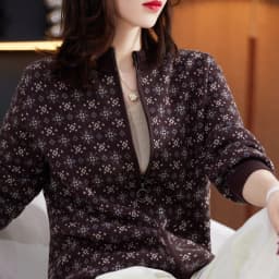 Women 100% Cotton Color Block Jacquard Sweater O-neck Cardigan Autumn Winter Top New Outerwear Knit Zipper Warm Jacket