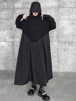 Amax luluE 2024 Winter Women Fashion Loose Knitted Turtleneck Casual Dresses Ladies Luxury Elegant Vintage Cotton Black Vestidos