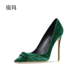 Luxury Women's Butterfly-Knot Flock High Heel Pumps 2026 High-Heeled Pointed Toe Office Shoes Fashion Ladies Women Heels Shoes