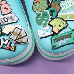Good Quality 1-25pcs PVC Shoe Charms Money Banknote USD Symbol Purse Accessories DIY Shoes Ornaments Fit Wristbands Kids Gift