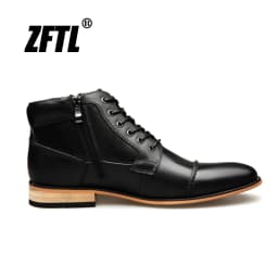 ZFTL New Men Ankle boots Handmade men Chelsea Genuine Leather Men boots Lace-up male Casual high-top boots big size 2025