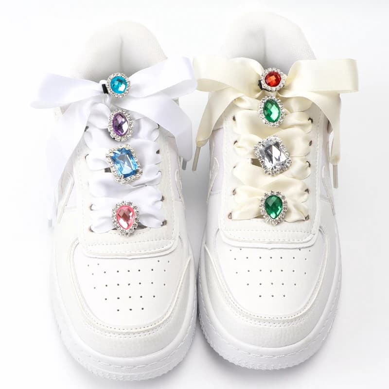 1PC Diamond Shoelaces Plastic Shoe Charms Design for Sneaker AF1 Decoration Luxurious Shiny Rhinestones Buckle Shoe Accessories