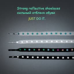 Flat Reflective Luminous Shoe Laces Glow In The Dark Fluorescence Shoelaces for Sneakers Five Star High-bright Shoelace 1 Pair