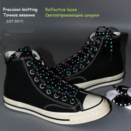 Flat Reflective Luminous Shoe Laces Glow In The Dark Fluorescence Shoelaces for Sneakers Five Star High-bright Shoelace 1 Pair